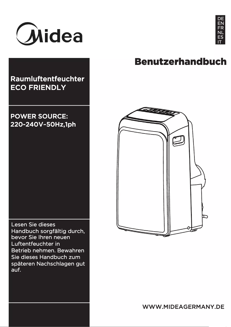 Page 1 de la notice Manuel utilisateur Midea Mobile Eco 35