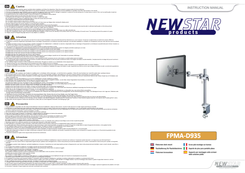 Page 1 of the manual User Manual Newstar FPMA-D935