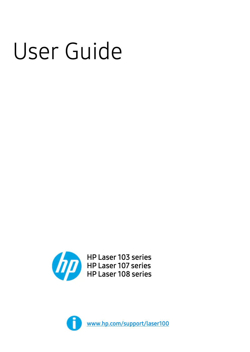 Page 1 de la notice Manuel utilisateur HP Laser 107a