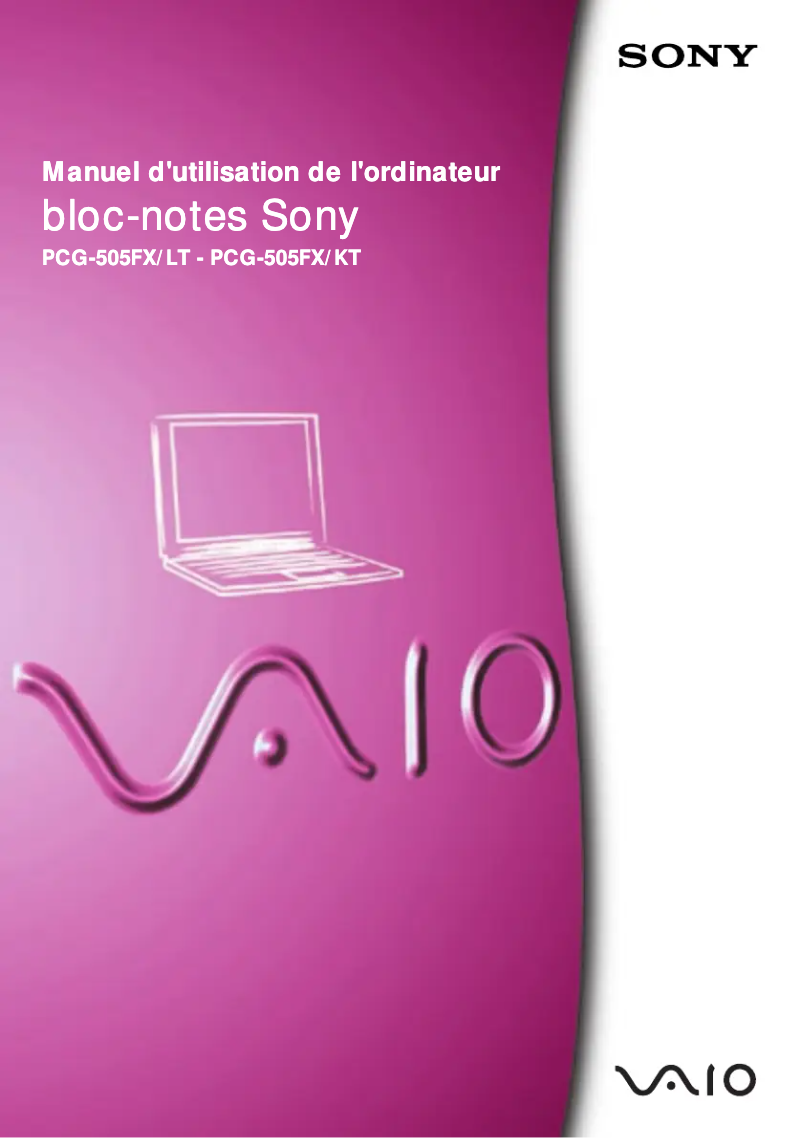 Page n°1 - Manuel utilisateur Sony Vaio PCG-505FX