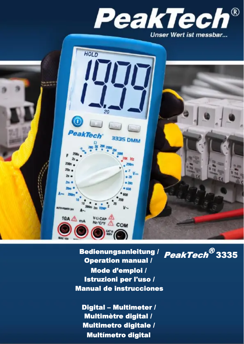 Page 1 de la notice Manuel utilisateur PeakTech 3335