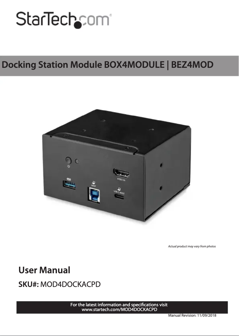 Página 1 del manual Manual de usuario StarTech.com BEZ4MOD