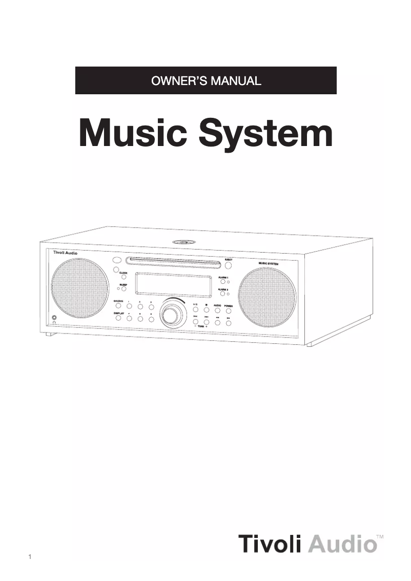 Page 1 de la notice Manuel utilisateur Tivoli Audio Music System 1350.34
