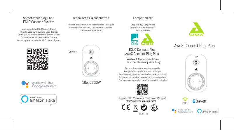 Page 1 de la notice Manuel utilisateur Eglo Plug Plus