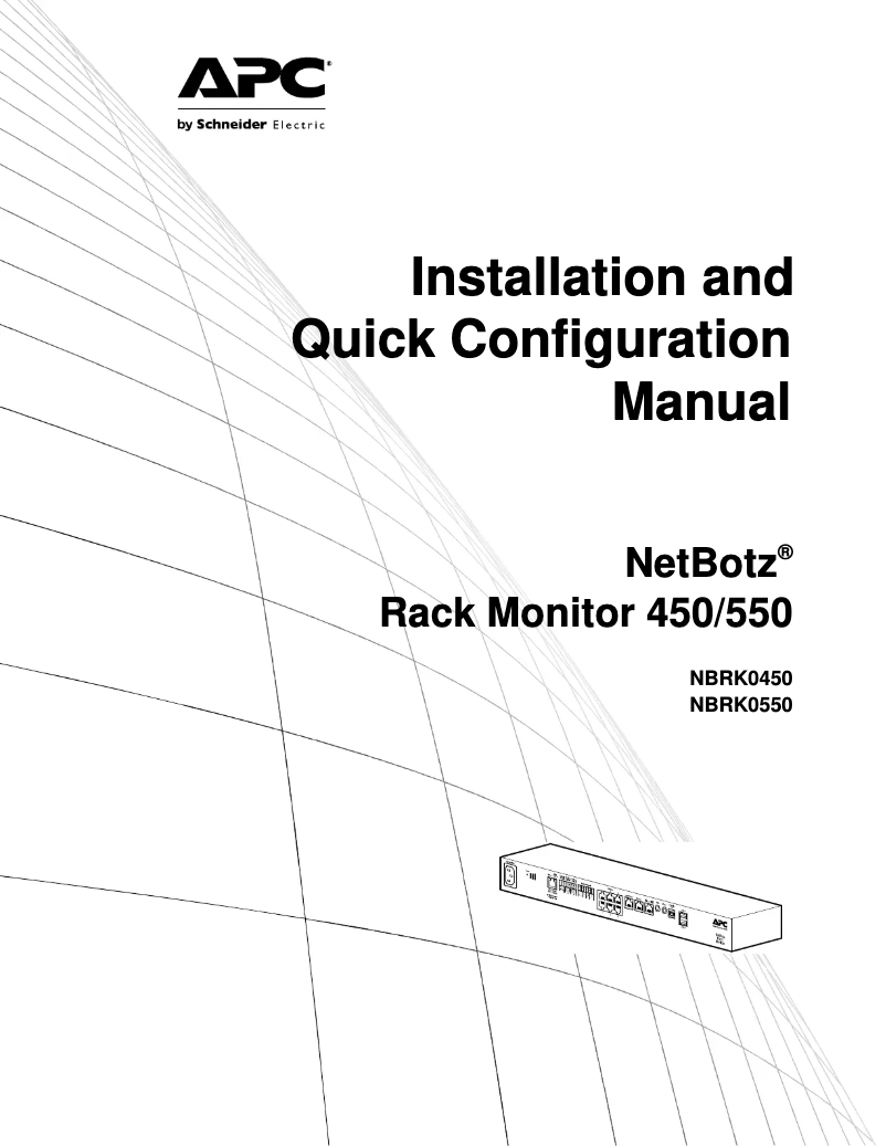 Page n°1 - Manuel utilisateur APC NetBotz Rack Monitor 450