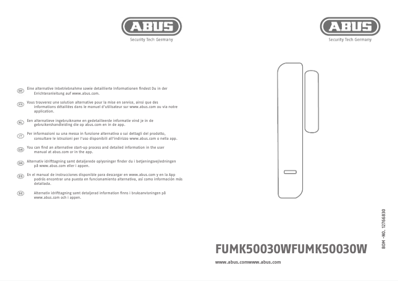 Page n°1 - Manuel utilisateur Abus FUMK50030W
