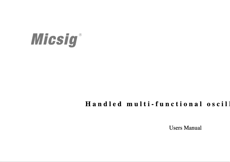 Image de la première page du manuel de l'appareil MS320IT