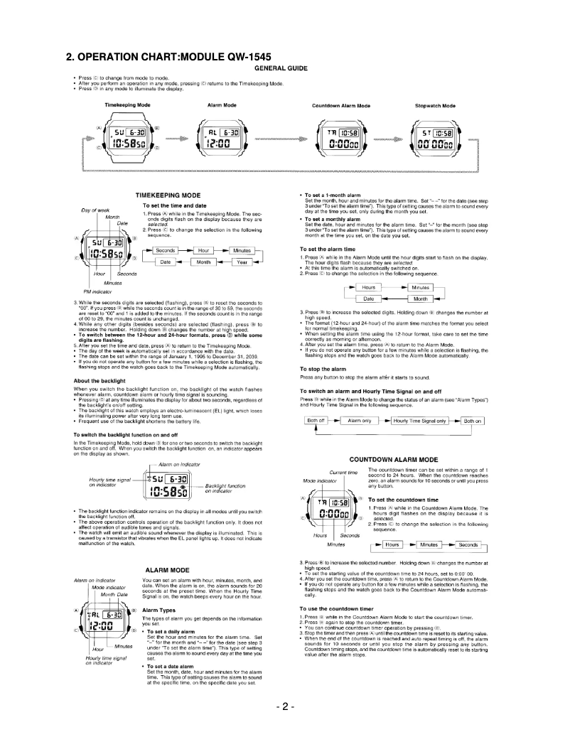 Page 1 de la notice Manuel utilisateur Casio DW-5600EG-9V