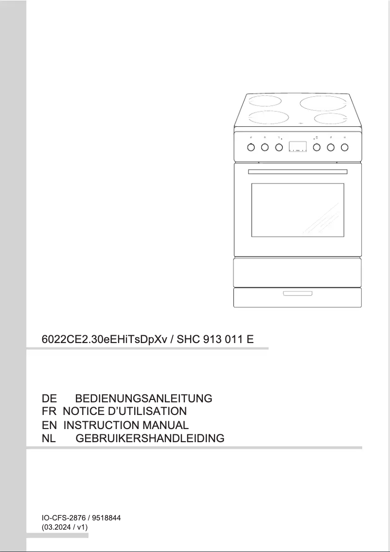 Page n°1 - Manuel utilisateur Amica SHC 913 011 E