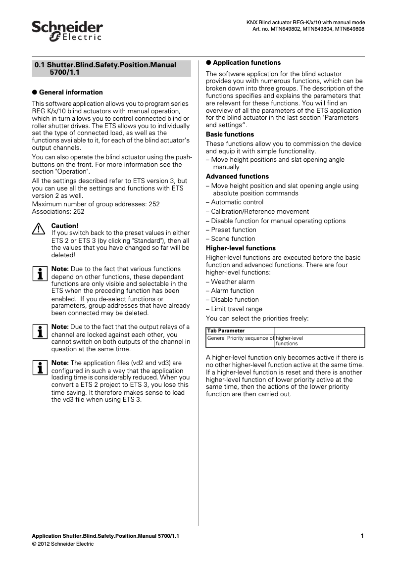Page 1 de la notice Manuel utilisateur Schneider MTN649802