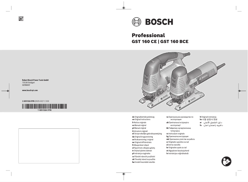Página 1 del manual Manual de usuario Bosch GST 160 BCE Professional