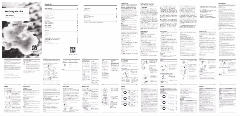 Page 1 de la notice Manuel utilisateur Samsung WW61R20GLMW