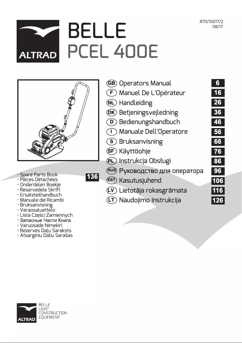 Page n°1 - Manuel utilisateur Lescha BELLE PCEL 400E