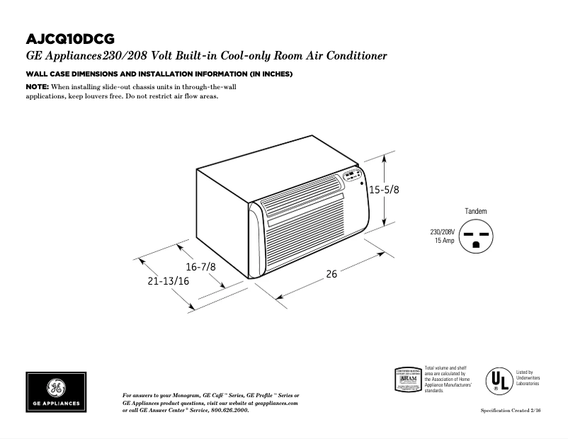 Image de la première page du manuel de l'appareil AJCQ10DCG