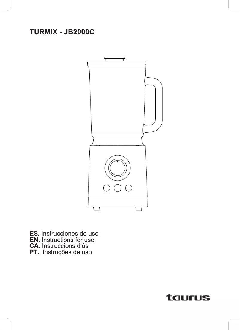 Page 1 de la notice Manuel utilisateur Taurus Turmix JB2000C