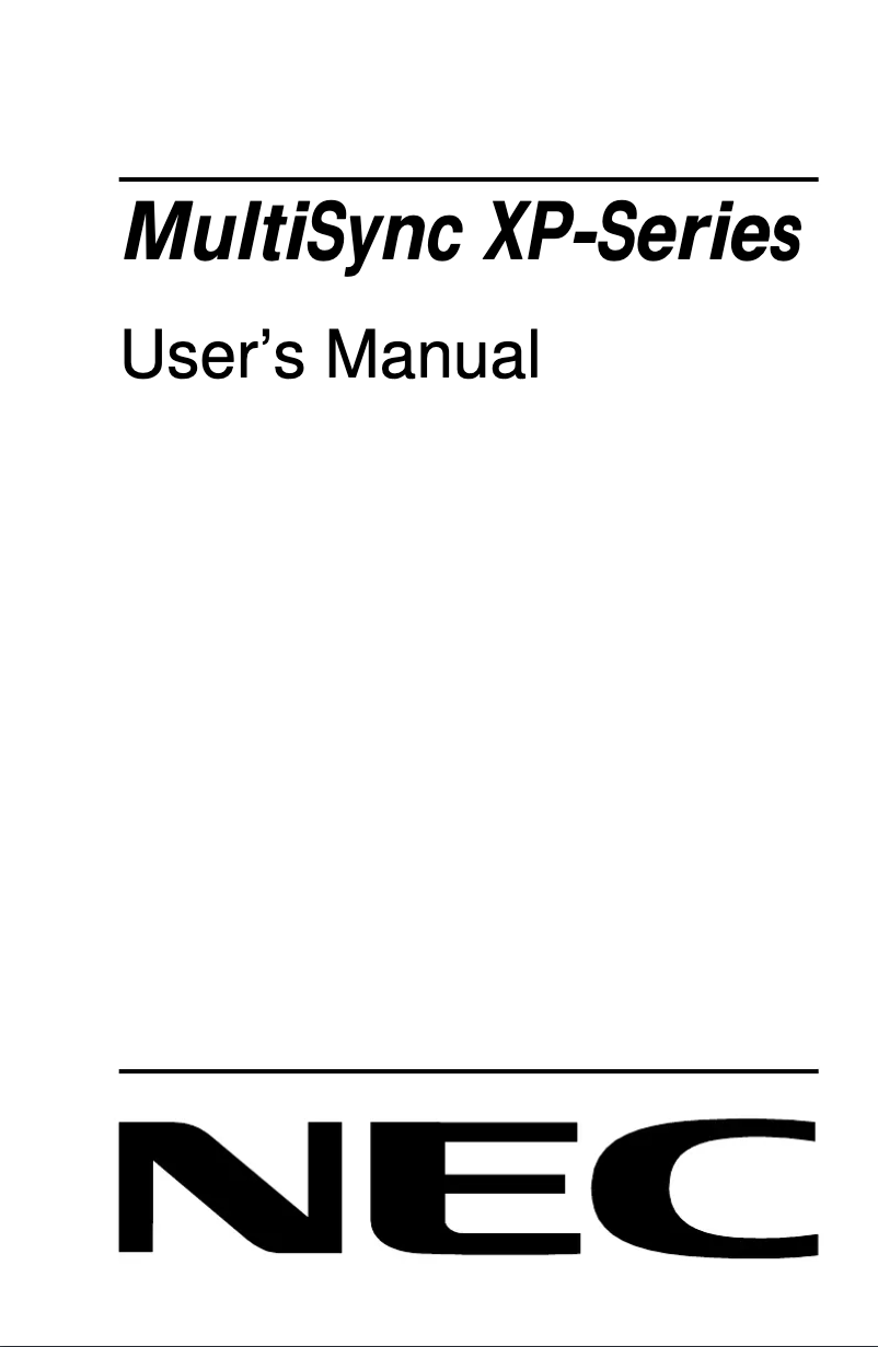 Página 1 del manual Manual de usuario NEC MultiSync XP21