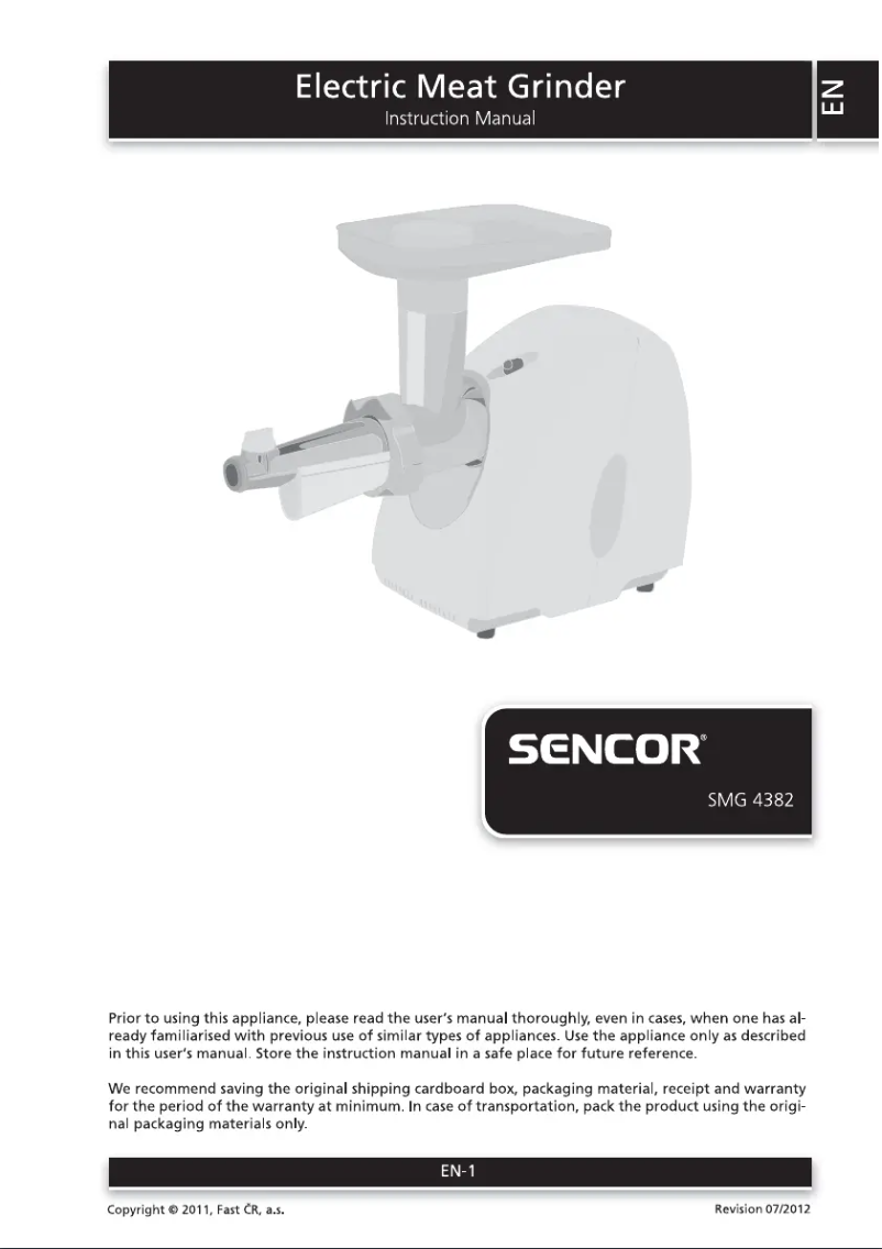 Page n°1 - Manuel utilisateur Sencor SMG 4382