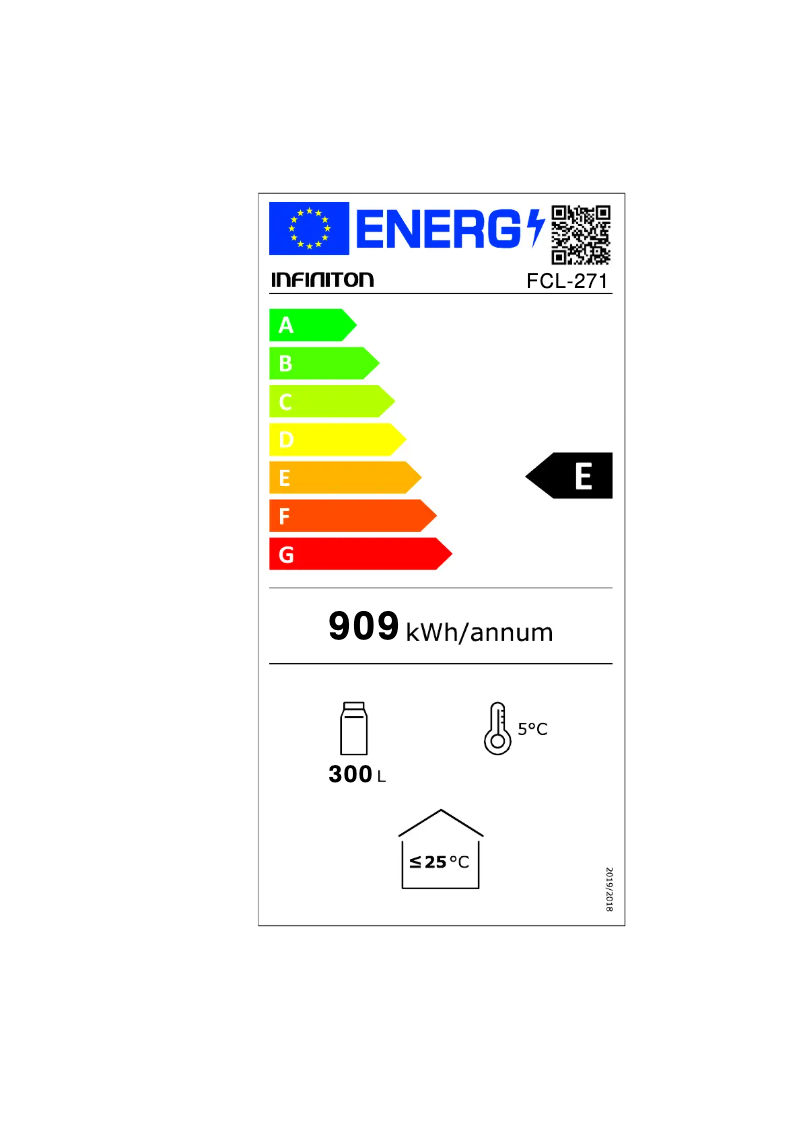 Page 1 de la notice Label énergétique Infiniton FCL-271