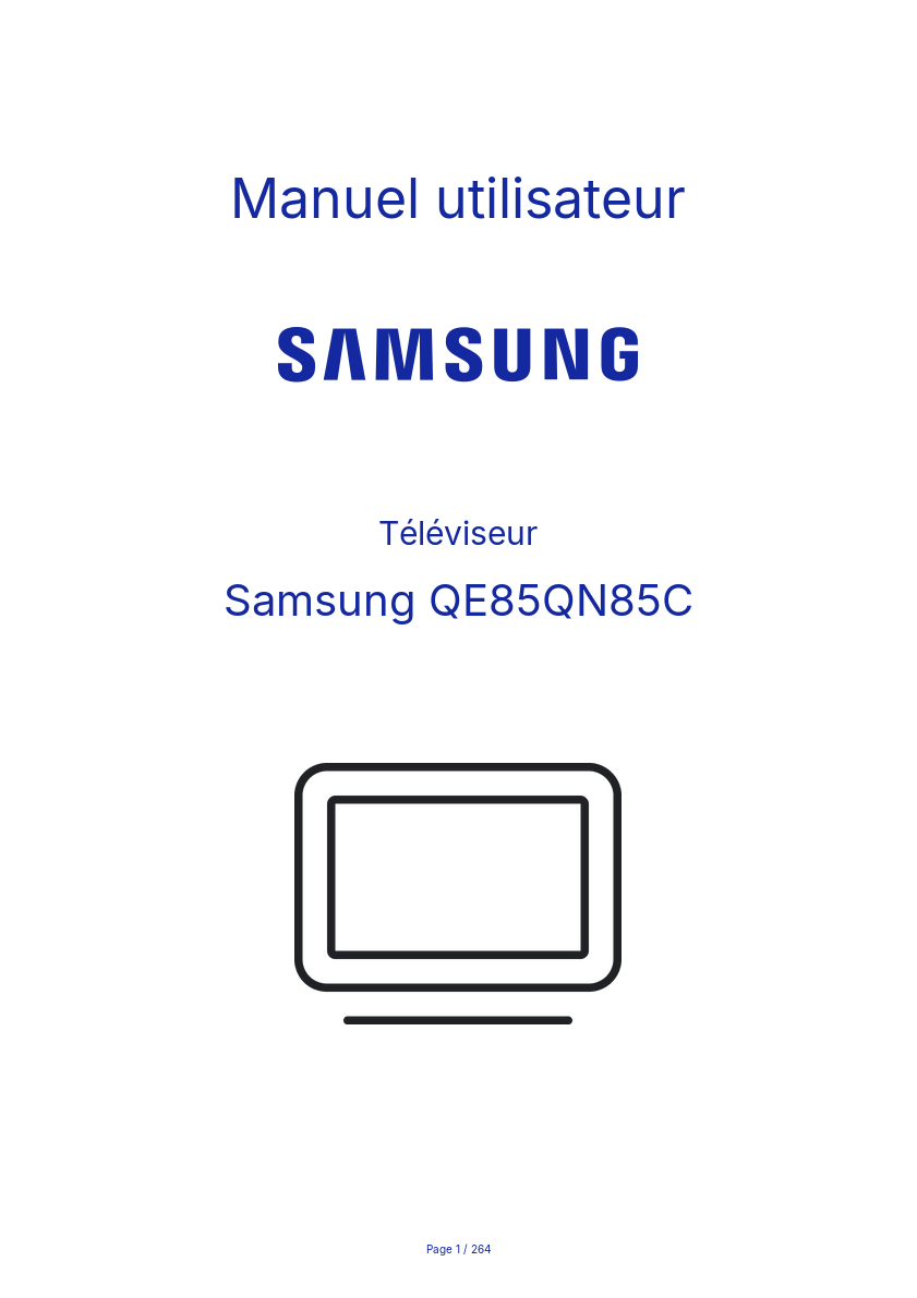 Page n°1 - Manuel utilisateur Samsung QE85QN85C