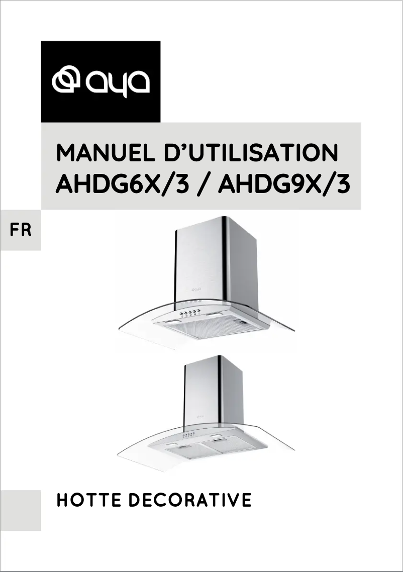 Page n°1 - Manuel utilisateur AYA AHDG6X