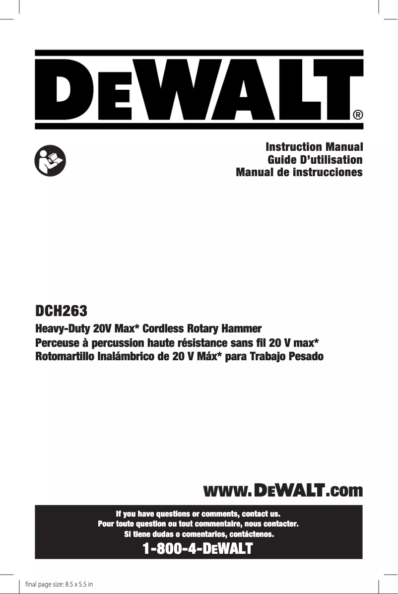 Image de la première page du manuel de l'appareil DCH26