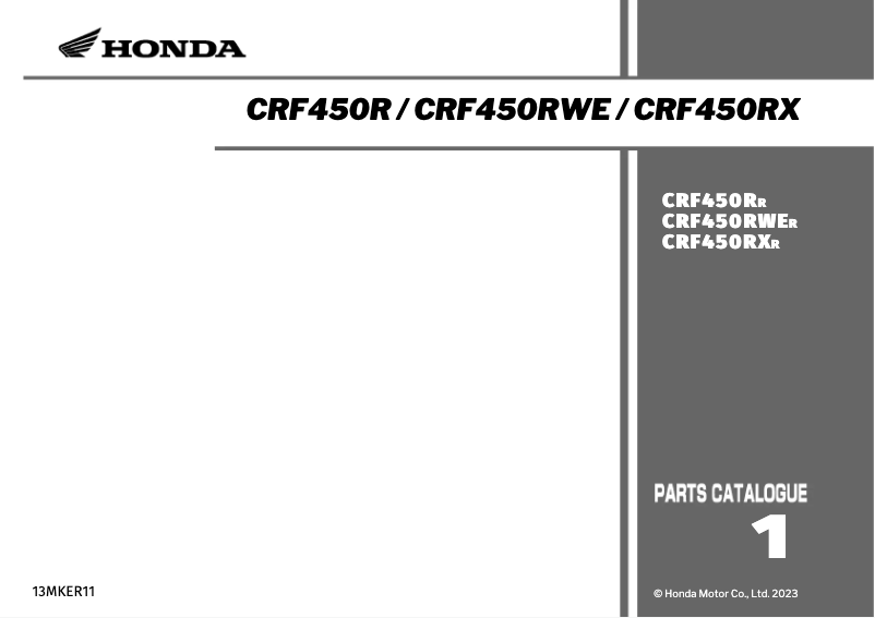 Página 1 del manual Catálogo Honda CRF450R (2024)