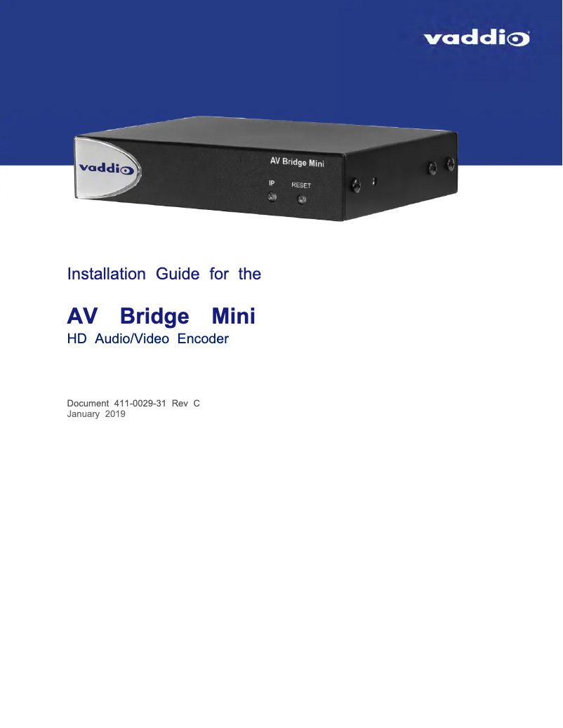 Página 1 del manual Manual de usuario Vaddio AV Bridge Mini