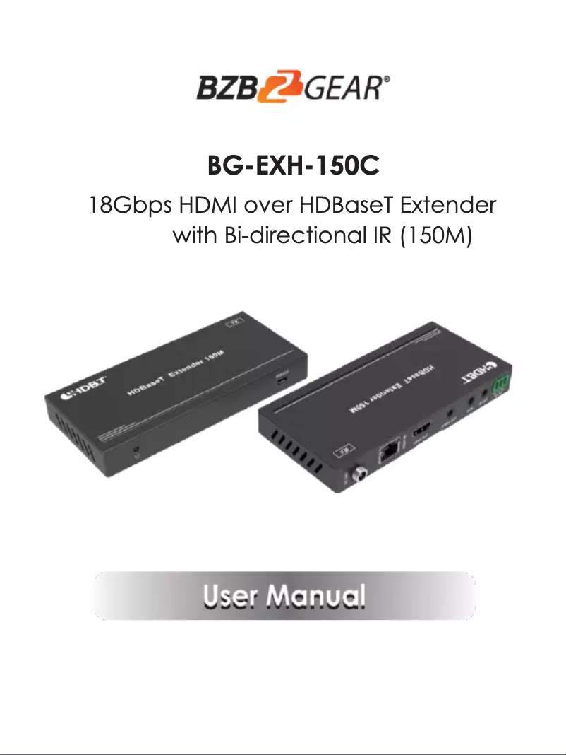 Page 1 de la notice Manuel utilisateur BZBGear EXH-150C