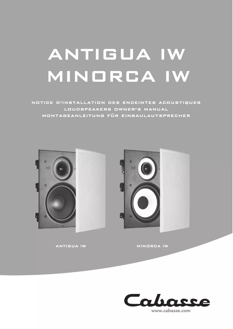 Page 1 de la notice Manuel utilisateur Cabasse Minorca IW