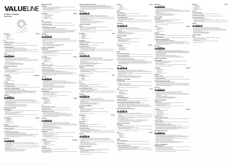Page 1 de la notice Manuel utilisateur Valueline VLTIMER01