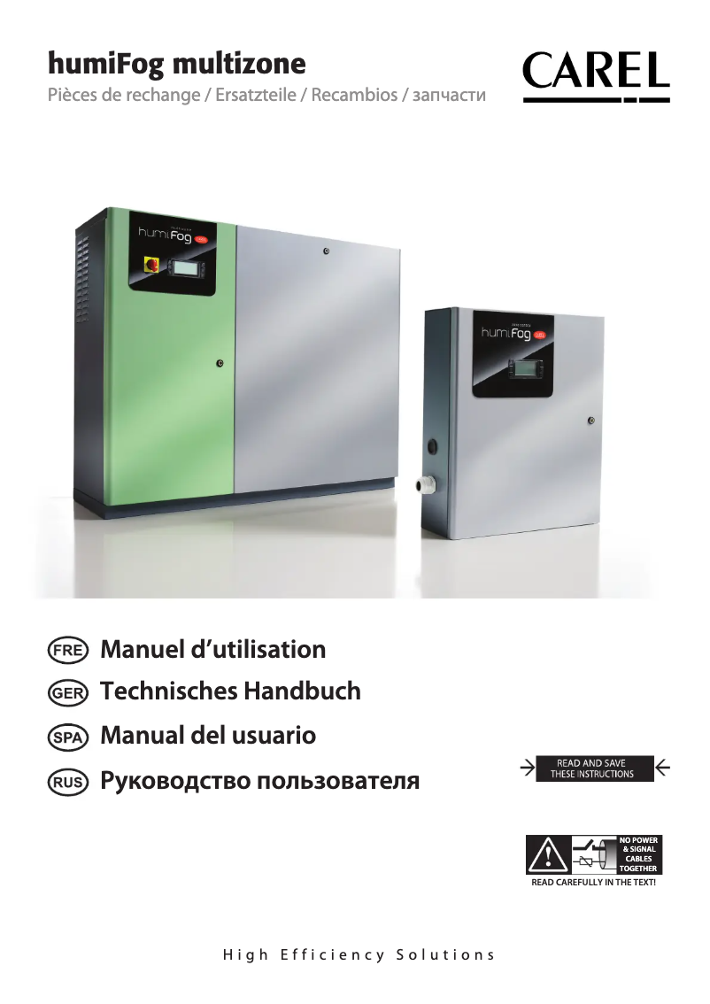 Image de la première page du manuel de l'appareil humiFog multizone