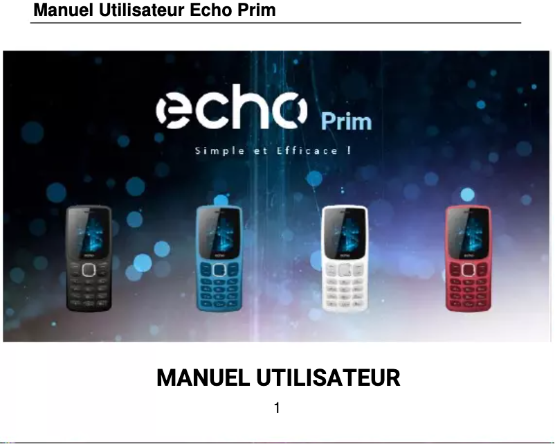 Page 1 de la notice Manuel utilisateur Echo Prim