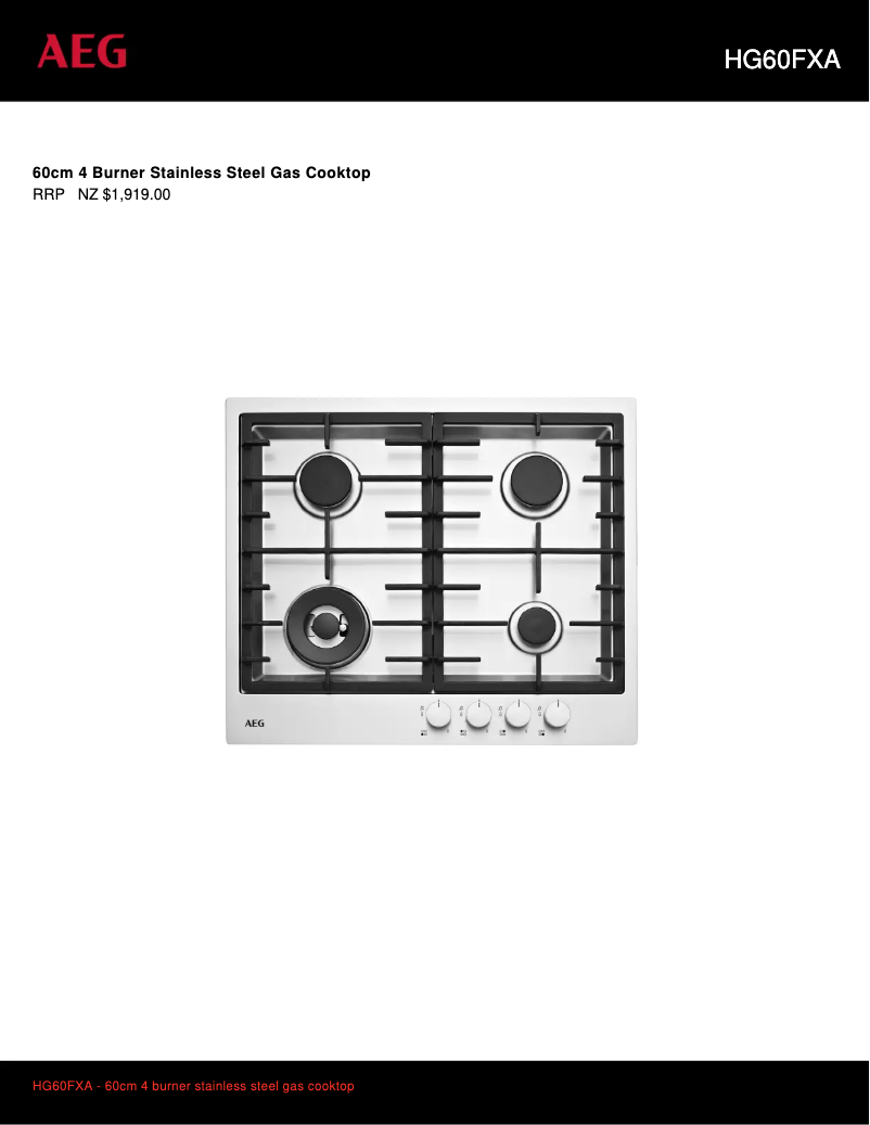 Image de la première page du manuel de l'appareil HG60FXA