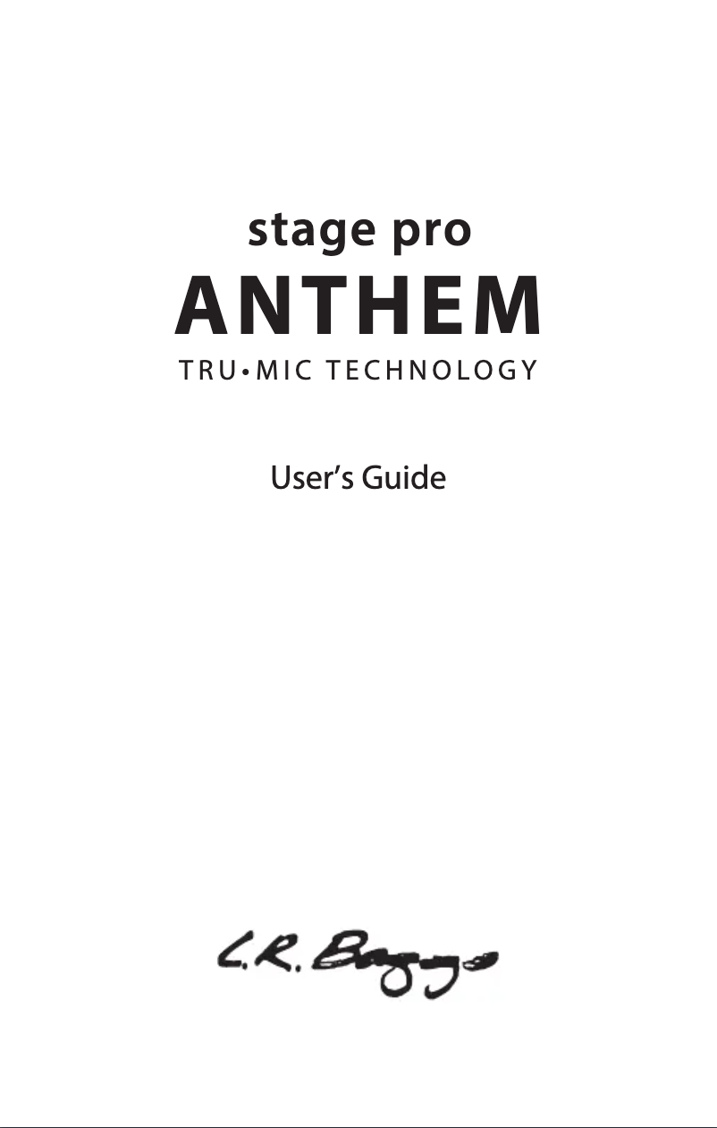 Page 1 de la notice Manuel utilisateur L.R.Baggs Stage Pro Anthem