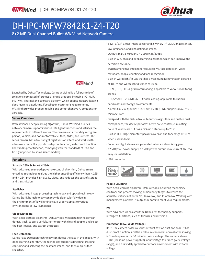 Image de la première page du manuel de l'appareil IPC-MFW7842K1-Z4-T20