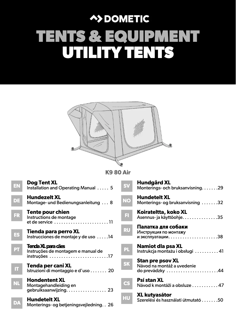 Página 1 del manual Guía de instalación Dometic K9 80 AIR
