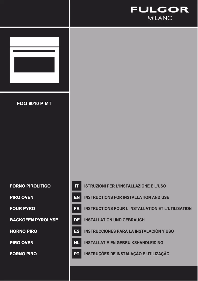 Page 1 de la notice Manuel utilisateur Fulgor Milano FQO 6010 P MT X