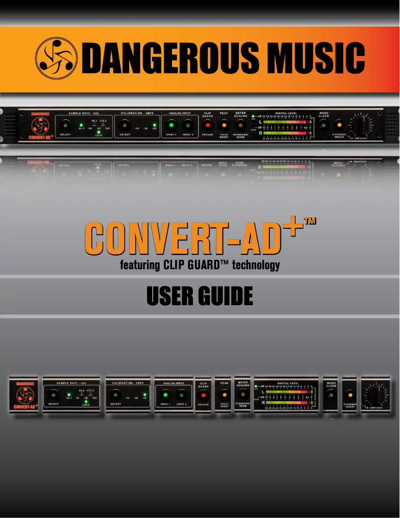 Page 1 de la notice Manuel utilisateur Dangerous Music CONVERT-AD+