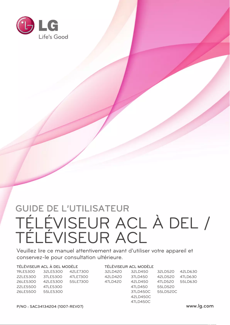 Page n°1 - Manuel utilisateur LG 55LD630