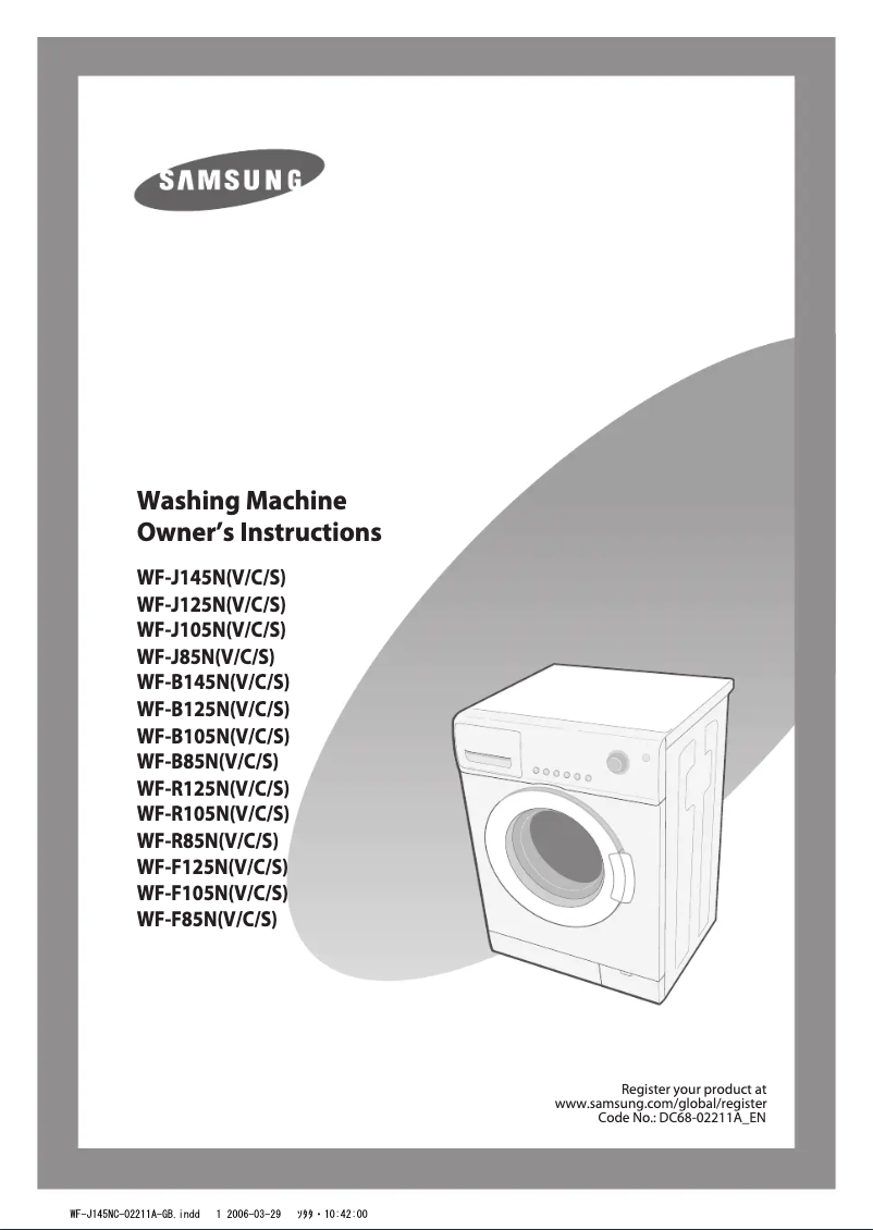 Page n°1 - Manuel utilisateur Samsung WF-B145NS