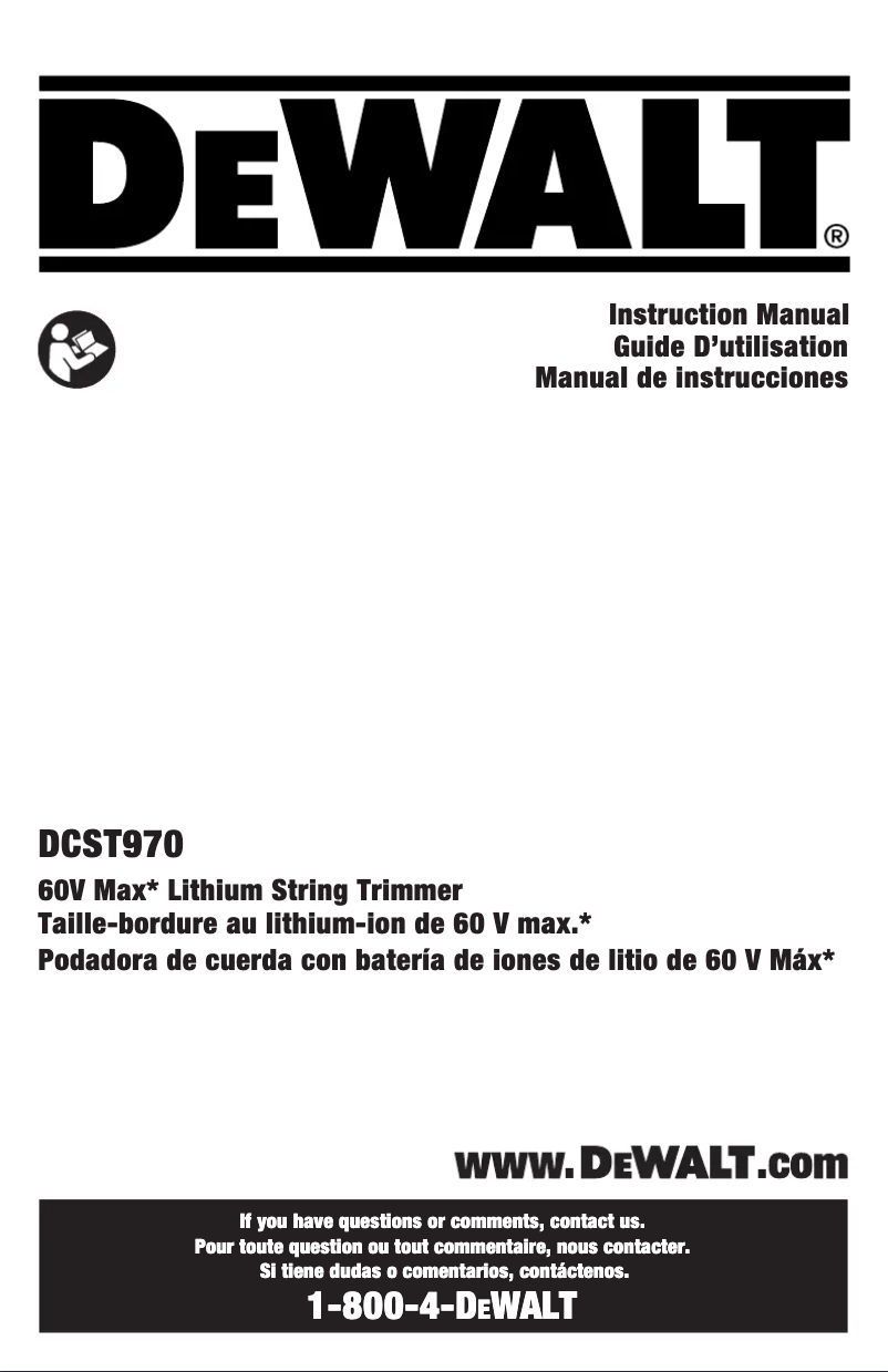Page 1 de la notice Manuel utilisateur DeWalt DCST970