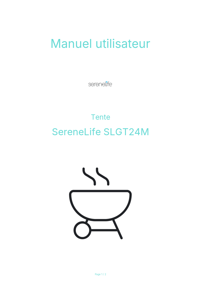 Page n°1 - Manuel utilisateur SereneLife SLGT24M