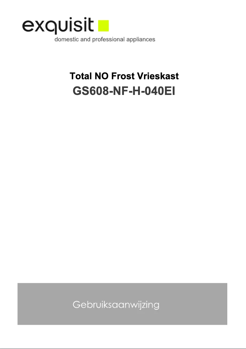 Page 1 de la notice Manuel utilisateur Exquisit GS608-NF-H-040EI