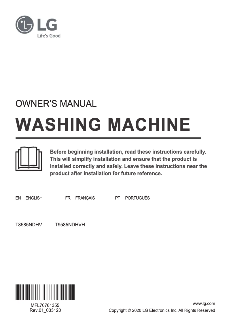 Image de la première page du manuel de l'appareil T9585NDHVH