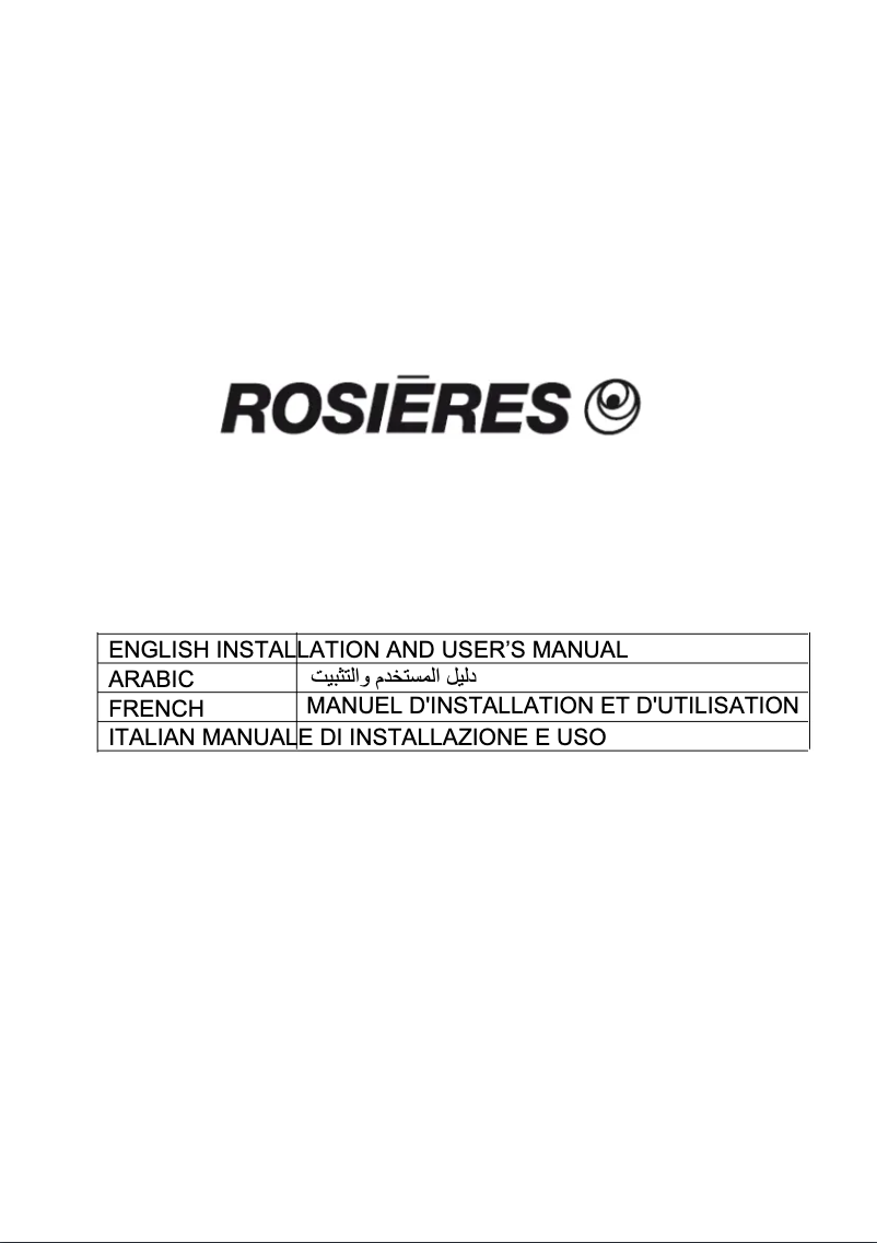 Page 1 de la notice Manuel utilisateur Rosieres RHC638/1RB