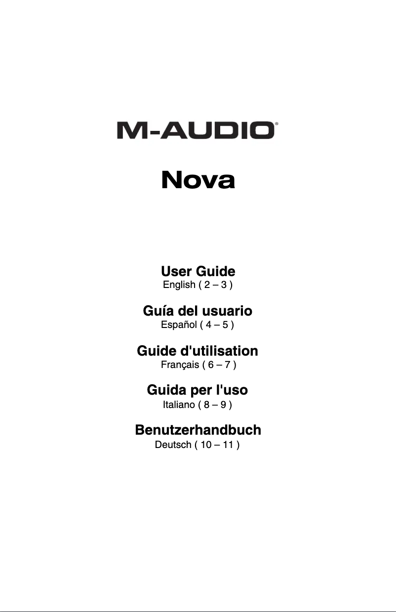 Page n°1 - Manuel utilisateur M-Audio Nova