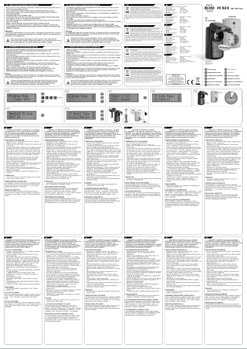 Imagen de la primera página del manual del dispositivo HIS20WD