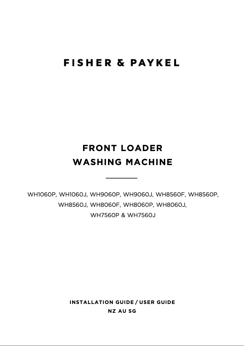 Page 1 de la notice Manuel utilisateur Fisher & Paykel WH7560P2