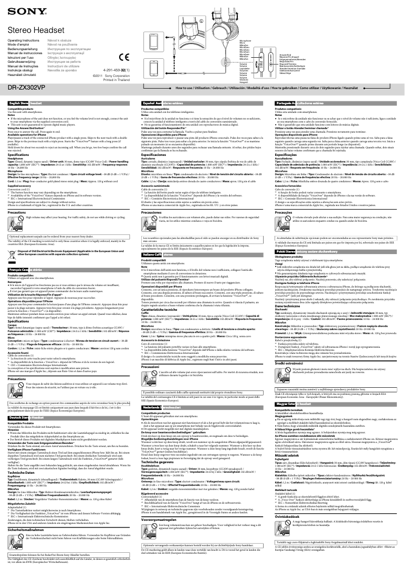 Page 1 de la notice Manuel utilisateur Sony DR-ZX302VP