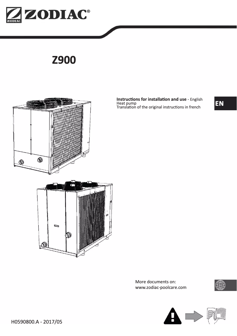 Page 1 de la notice Manuel utilisateur Zodiac Z900